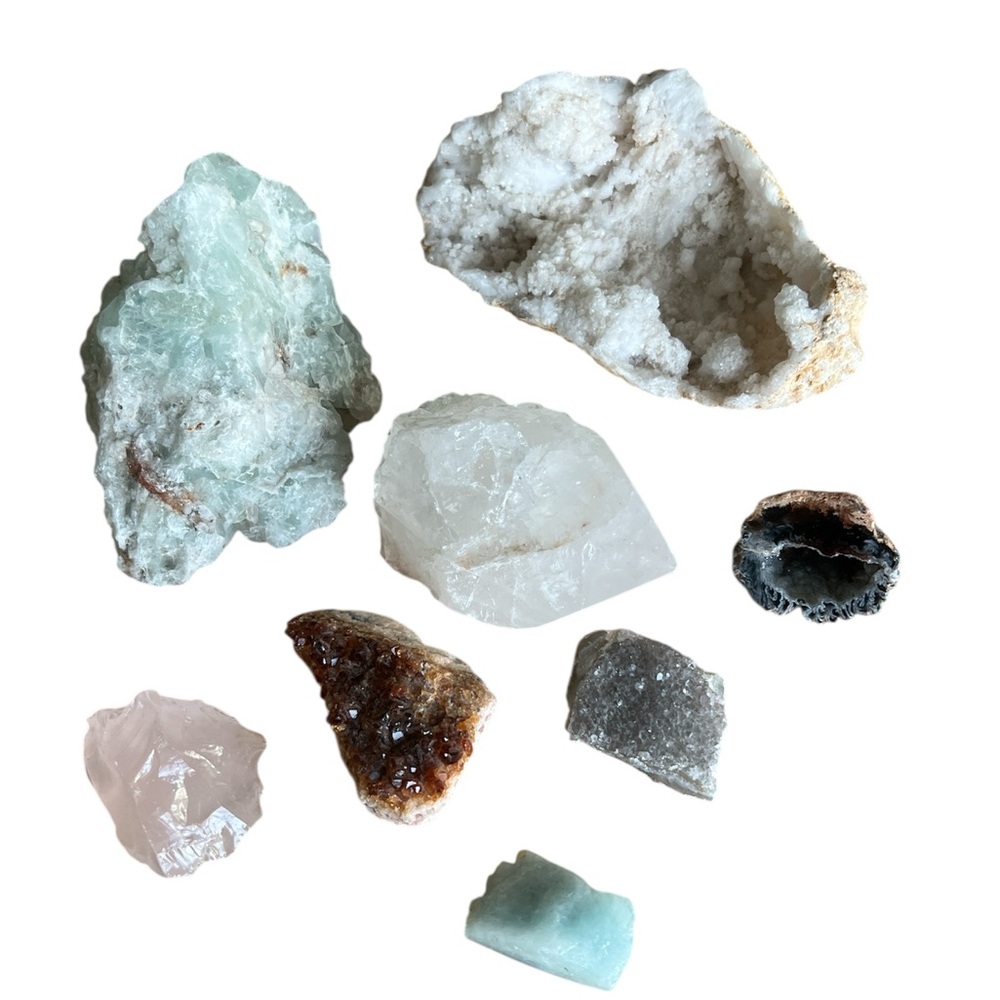 Natural Crystal Stone Set - White, Green, Brown etc